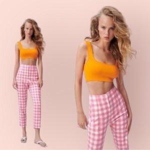 Zara pink gingham pants